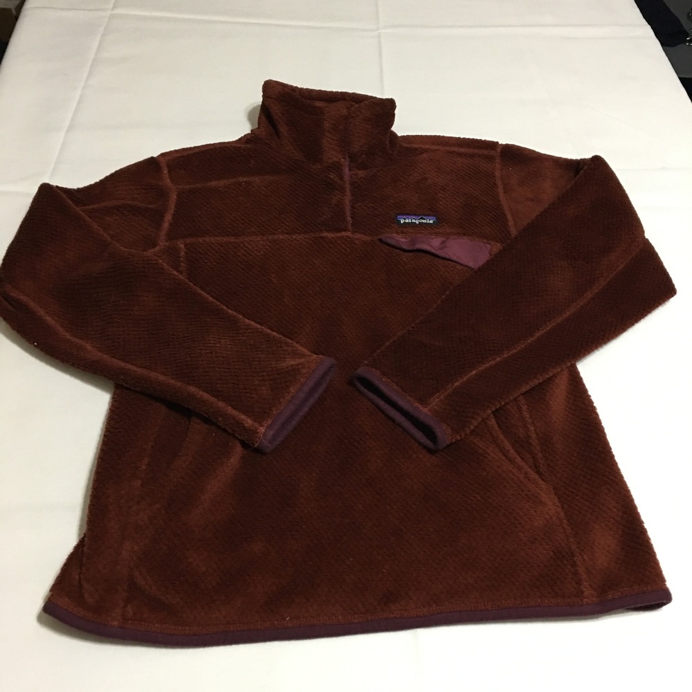 Patagonia Re-Tool Snap-T Pullover Women Medium Brown Fleece Polartec Thermal Pro
